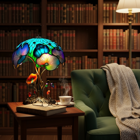 Lampe boho – Champignon et fleur