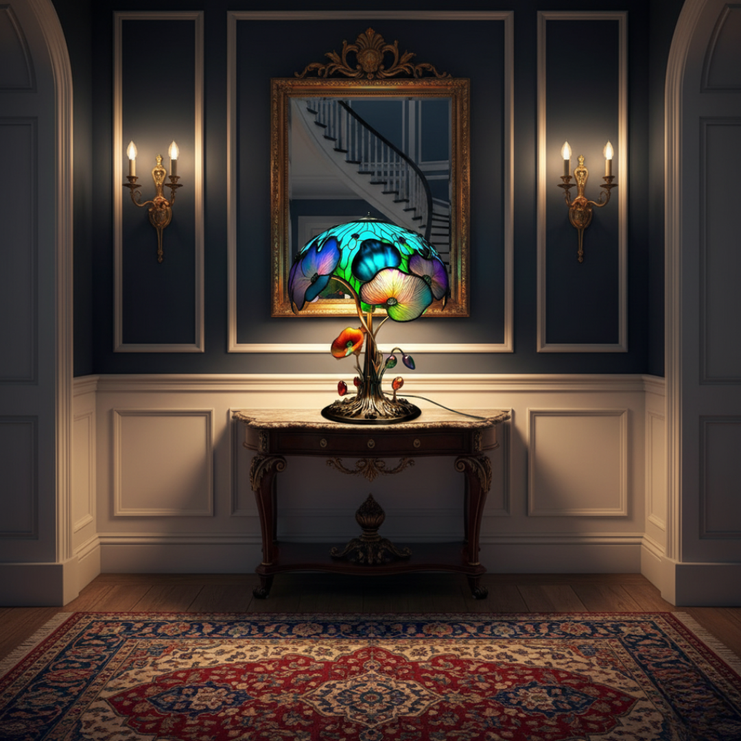 Lampe boho – Champignon et fleur