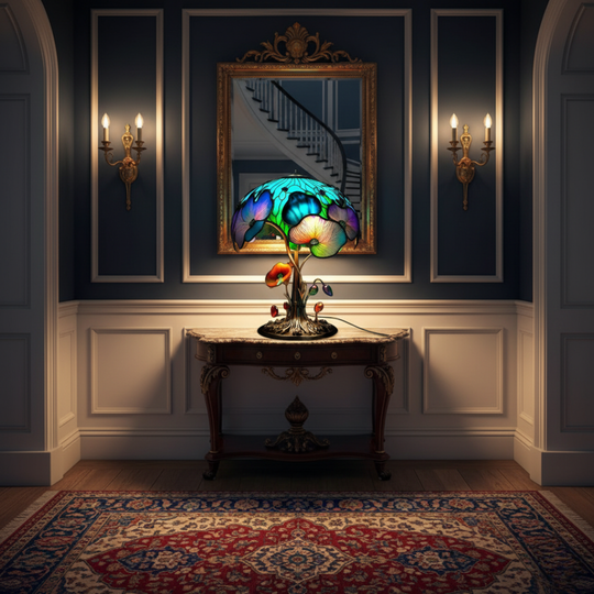 Lampe boho – Champignon et fleur