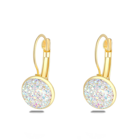 Eveline – Boucles d'oreilles vintage de luxe avec opale et détails dorés