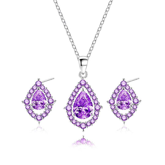 Nadine | Collier et boucles d'oreilles en améthyste