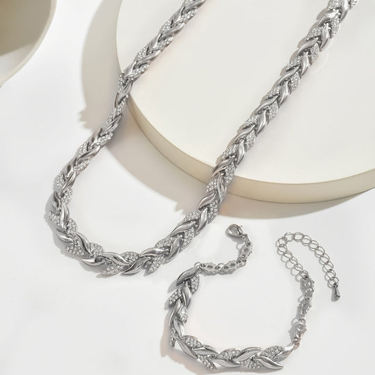 Parel | Collier et bracelet motif feuille