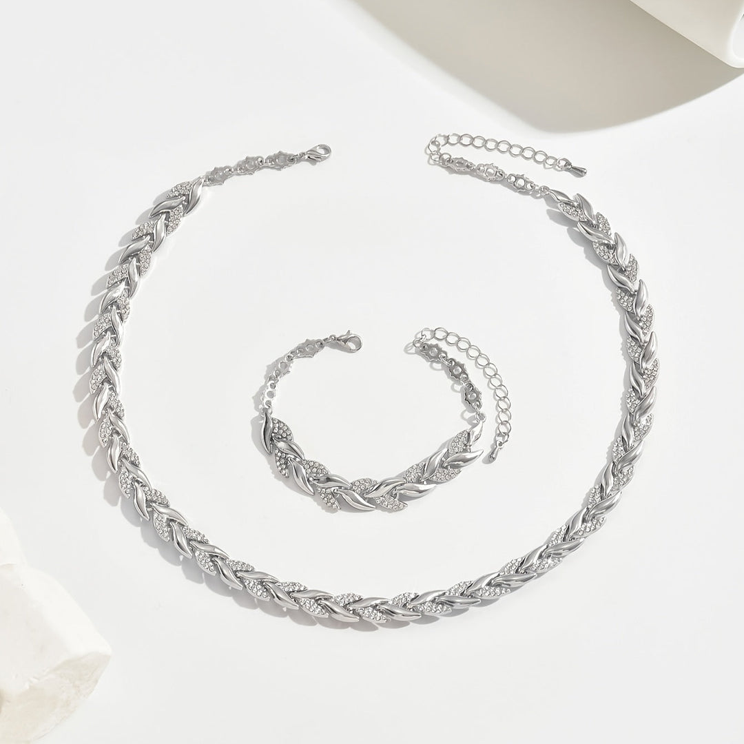 Parel | Collier et bracelet motif feuille