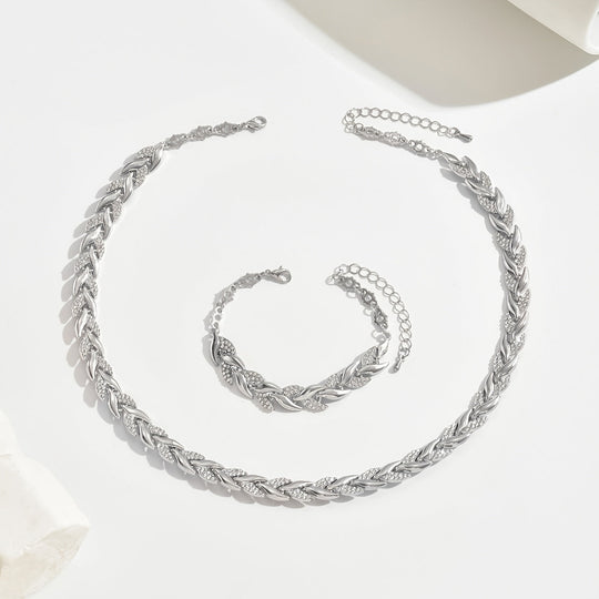 Parel | Collier et bracelet motif feuille