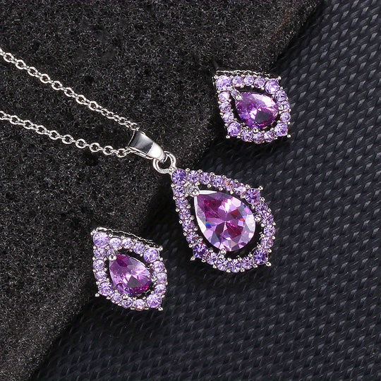 Nadine | Collier et boucles d'oreilles en améthyste