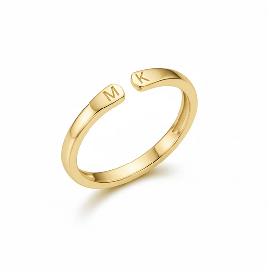 1+1 GRATUIT — Bague ajustable avec initiale