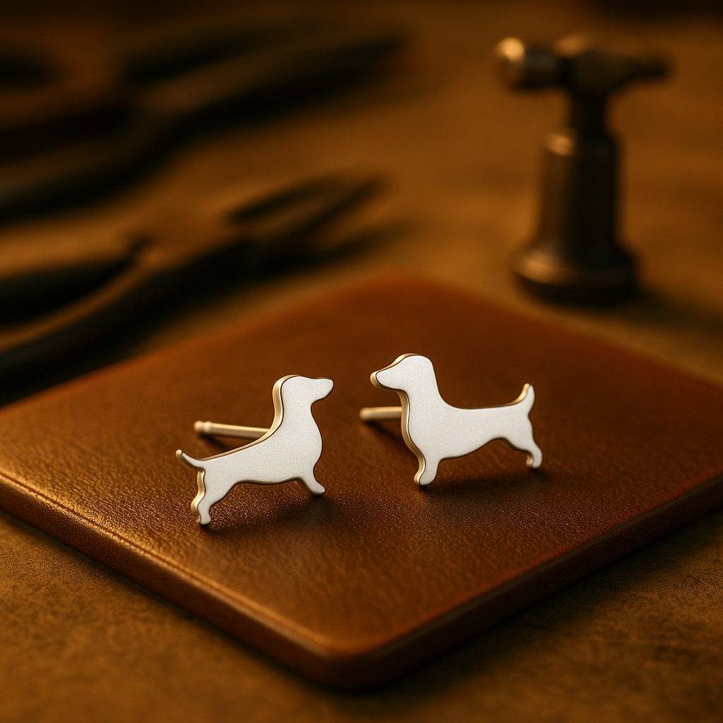 Boucles d'oreilles motif teckel