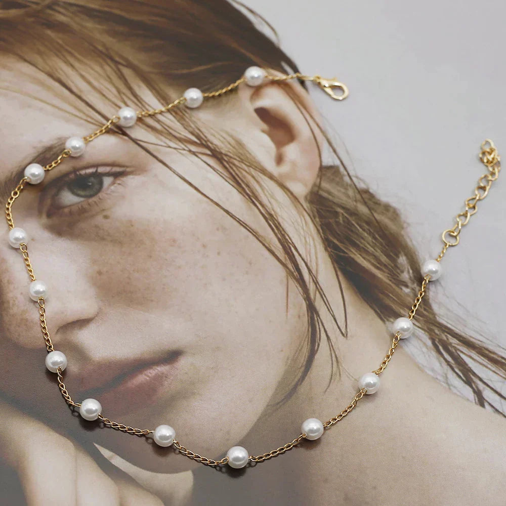 Collier de perles doré