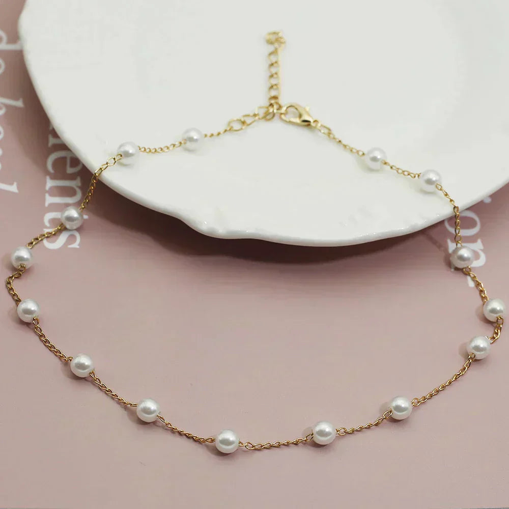 Collier de perles doré