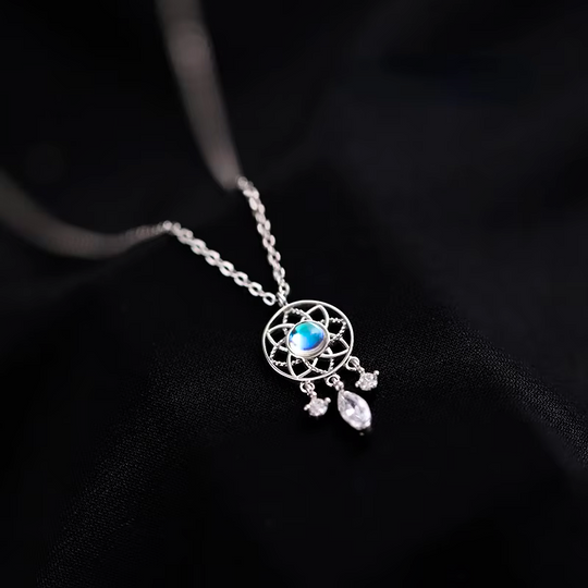 Noa | Pendentif attrape-rêves avec pierre bleue