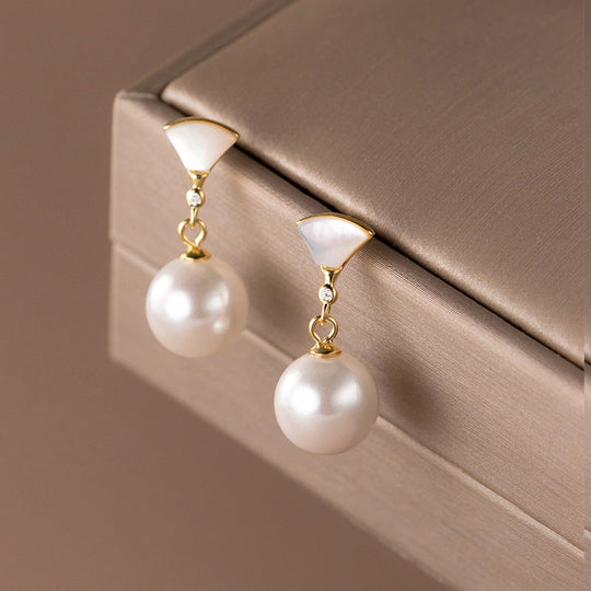 Boucles d'oreilles perlées rétro avec pendentifs argentés