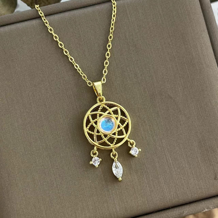 Noa | Pendentif attrape-rêves avec pierre bleue