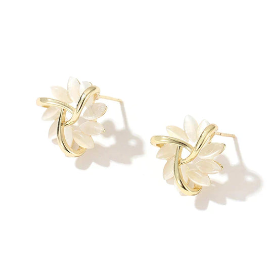 Courtney – Clous d'oreille ronds avec détails opale