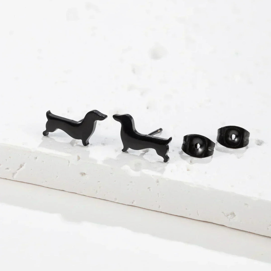 Boucles d'oreilles motif teckel
