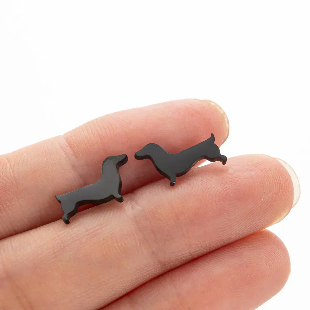 Boucles d'oreilles motif teckel