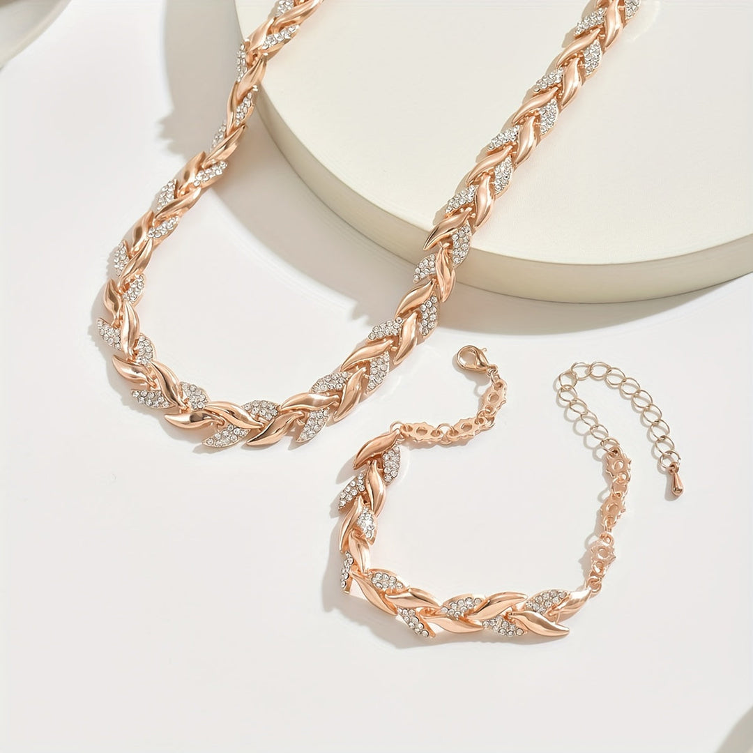 Parel | Collier et bracelet motif feuille