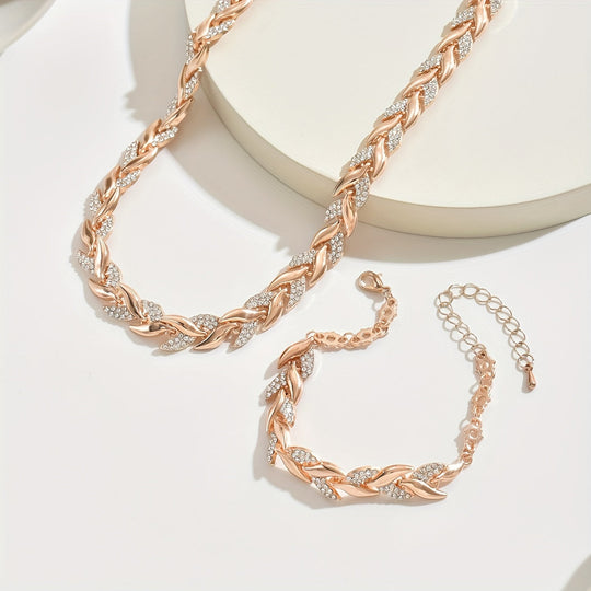 Parel | Collier et bracelet motif feuille