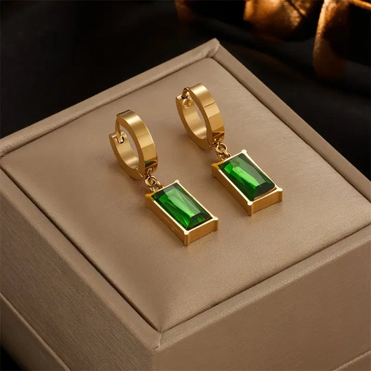 Maanstraal™ | Ensemble de bijoux doré avec pierres vertes
