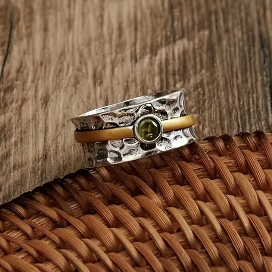Bague verte élégante avec zircone