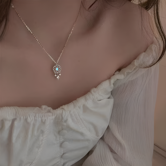 Noa | Pendentif attrape-rêves avec pierre bleue
