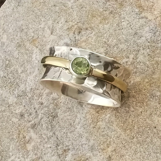 Bague verte élégante avec zircone