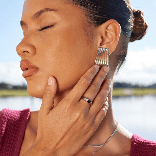 Ember – Bague en argent avec émeraude