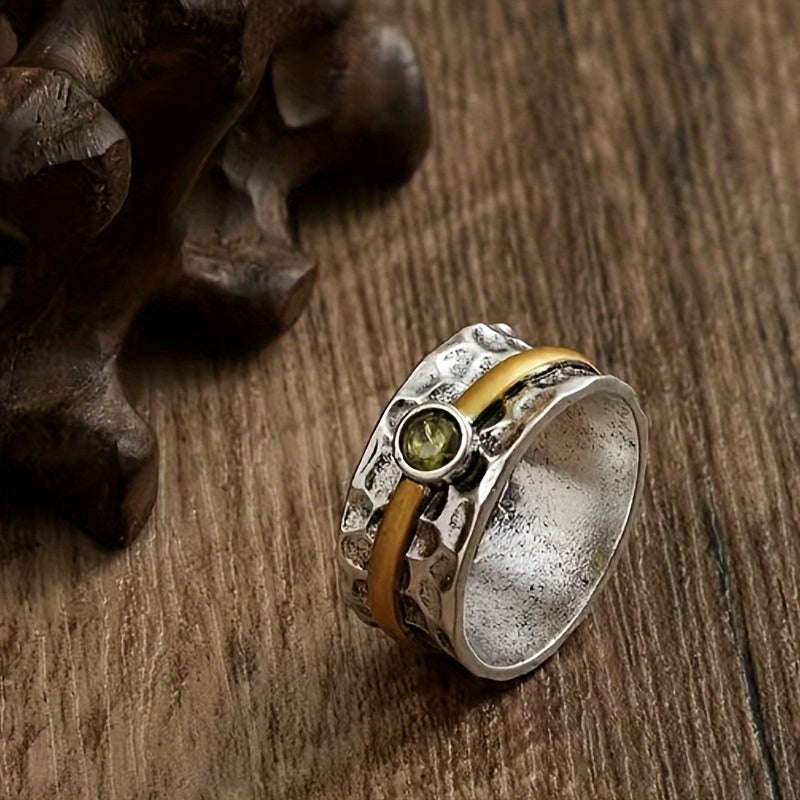 Bague verte élégante avec zircone
