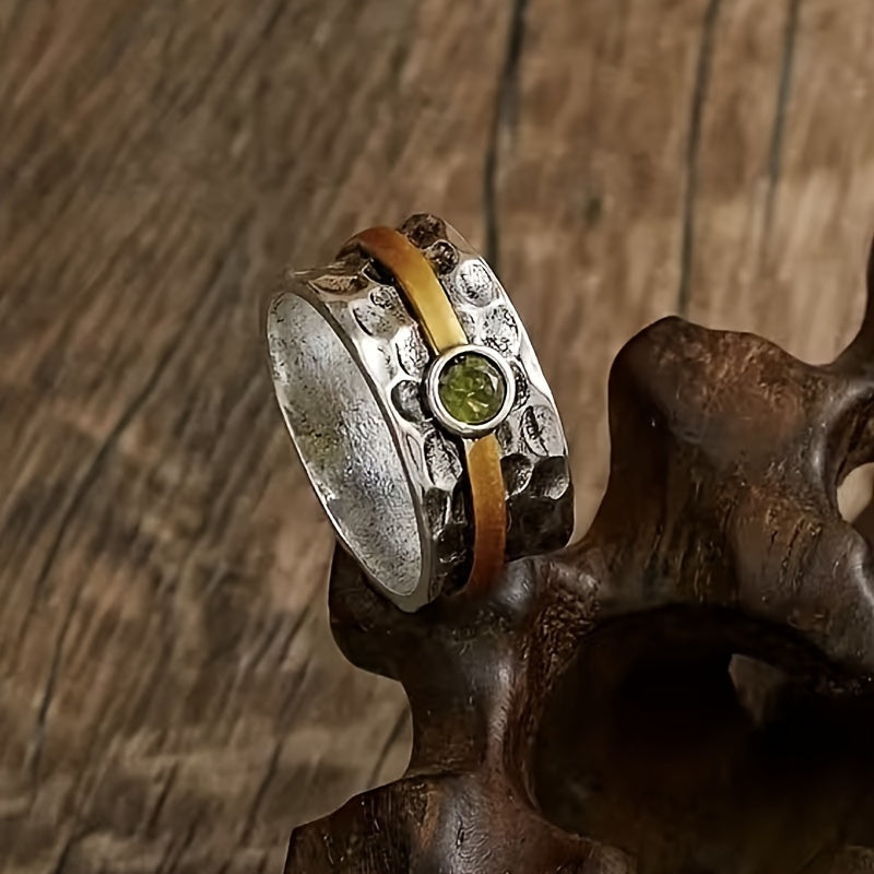 Bague verte élégante avec zircone