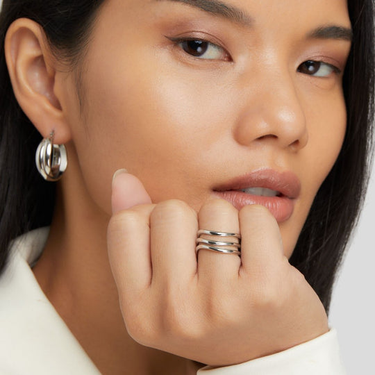Layer – Bague en argent superposée