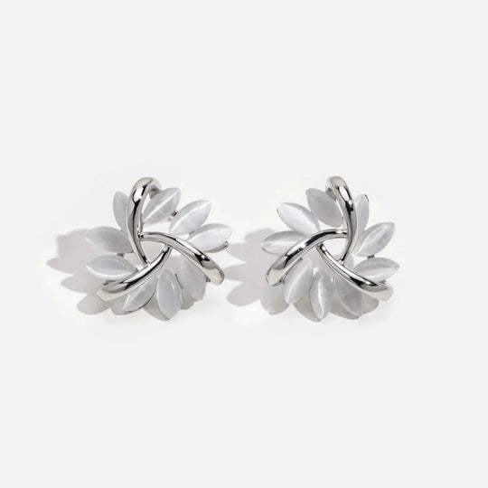 Courtney – Clous d'oreille ronds avec détails opale
